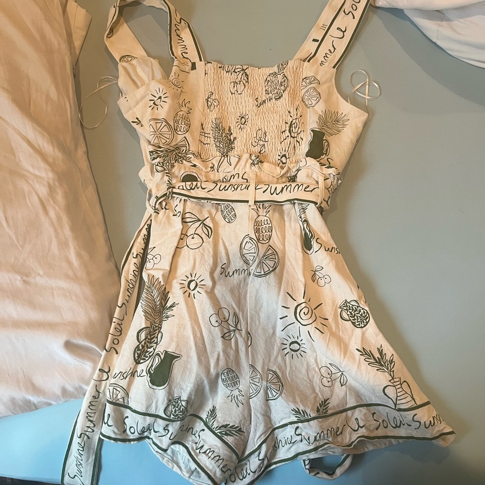 Stylish Cream and Green Jumpsuit